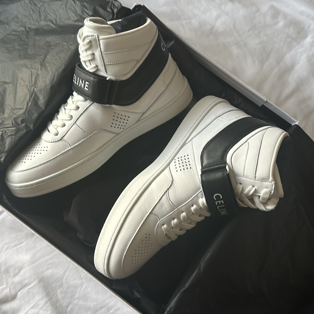 Celine CT-03 High Top Sneakers White Black Size 44/US 11